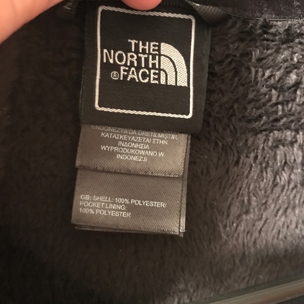 Black Soft Fuzzy North Face jacket
